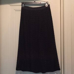 Anthropologie black eyelet skirt